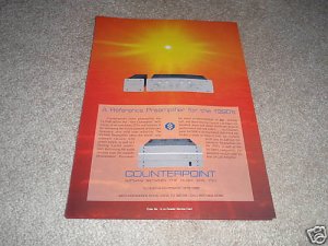 Counterpoint SA-5000,SA-220 Amp,Ad fr 1990,Tubes! Rare!