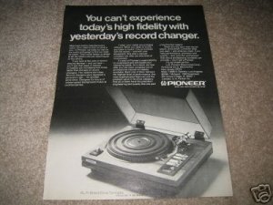 Pioneer Turntable Ad from 1980, PL-71, perfect!