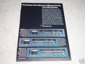 Nakamichi 580m,581,582 Cassette Deck Ad,specs,RARE!