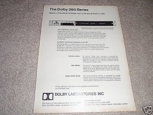 Dolby Labs "A" Noise Reduction Unit Ad from 1971,RARE!