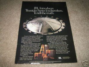 JBL Titanium Series Speakers Ad from 1985,beautiful!