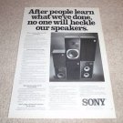 Sony SSU-2000,1250,1050 Speaker Ad from 1976