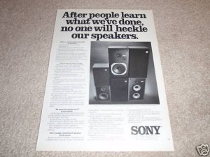 Sony SSU-2000,1250,1050 Speaker Ad from 1976