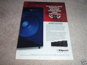 Klipsch Subwoofer Ad,SW-15,12,10,8, Rare AD!