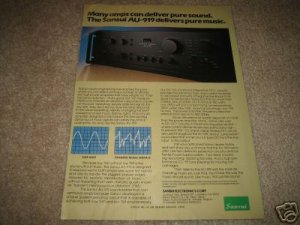 Sansui AU-919 Amplifier Ad from 1979,specs,1 page