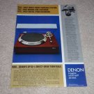Denon DP60-L Tunrtable Ad,article,Denon history, RARE!