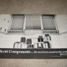 Scott Speakers/Amp Ads from 1972, 2 pages,pipe organ