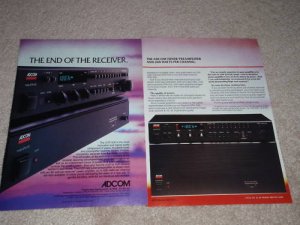 Adcom GFA-535,545 Amps Ad,GTP-500 Pre,4 pgs, Article