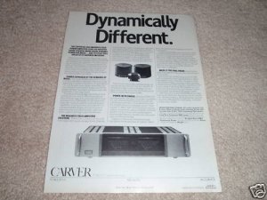 Carver M-500t Amplifier Ad from 1988,Specs, article