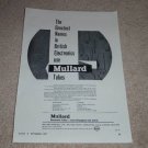 Mullard Tubes Ad, 1957, Article, Very Rare British Ad!