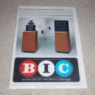 BIC SoundSpan Speaker Ad,1980, Very Rare! 1 page