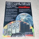 SPL Monitors Speaker Ad, 1987, Entire Line, Rare Ad