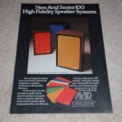 Avid Speaker Ad, 1973, colorful!103,102,100 Models