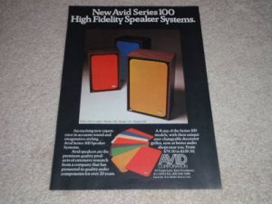 Avid Speaker Ad, 1973, colorful!103,102,100 Models