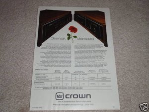 Crown Straight Line One,Power Line One Amp Ad,specs,Pre