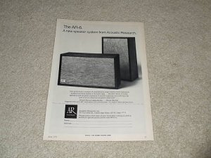AR-6 Speaker Ad, 1971, 1 page, frame it!