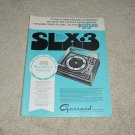 Garrard SLX-3 Turntable Ad, 1971, Article, Rare!
