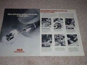 Micro-Acoustics Ad,1977, 2 pgs, Company Info, Rare Ad!