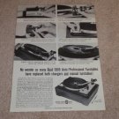 Dual 1009 Turntable Ad, 1965, Article, Pics, Specs