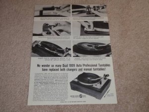 Dual 1009 Turntable Ad, 1965, Article, Pics, Specs