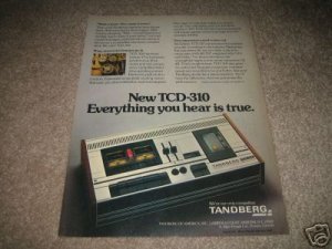 Tandberg TCD-310 Tape Deck Ad from 1974,mint!