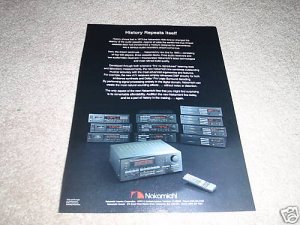 Nakamichi entire line from 1993 Ad, 1 page, cassette,cd