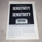 Fisher FM-100-B Tube Tuner Ad,1961,specs,Beautiful!