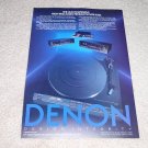 Denon DP-7f Turntable Ad, DCD-1000 CD, DRA-355 Rec 1985