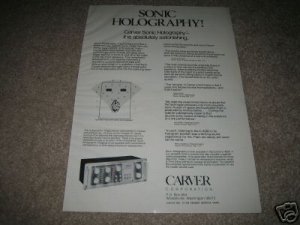 Sonic Holography Article from Carver, 1980,1 page,c4000