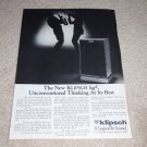 Klipsch KG4 SPeaker AD from 1985, Article, KG-4, RARE!