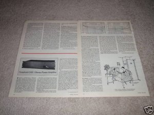 Threshold CAS-1 Amplifier Review,2 pgs,full test,RARE!