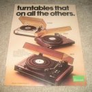 Sansui SR717,SR525,FR3080 Turntable Ad 1976