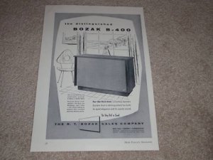 Bozak B-400 Speaker AD, 1957,Specs,Article, Beautiful!