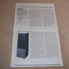 Canton CT-2000 Speaker Review, 1984, 2 pgs, Rare Test