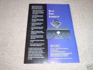 VAC Avatar Amp Ad from 1999, tubes! integrated amp