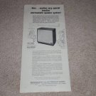 JansZen Z-960 Speaker Ad, 1969, Article, Rare Ad!