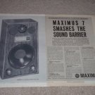 UTC Maximus 7 Speaker Ad, 1966,2 pgs,Article,Specs,RARE