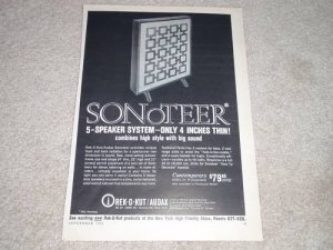 Rek-O-Kut Sonoter Speaker Ad, 1960, RARE, Article