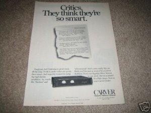 Carver TFM Series Ad from 1992,TFM-15 in ad