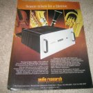 Audio Research D400 HD Amp Ad from 1992,perfect!
