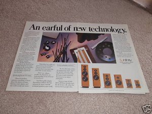 Infinity RS Series Line Ad from 1990,2 pages, beautiful