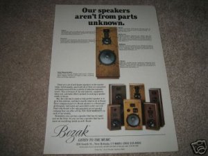 BOZAK Speakers Ad from 1986,Entire Line