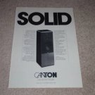 Canton CT 2000 Speaker Ad, 1985, specs, article