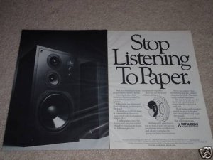 Mitsubishi MS-30,MS-10 Speaker Ad,1981, 2 pgs, Article
