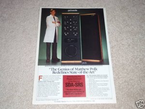Polk SDA SRS Ad from 1985, color, Beautiful! Rare