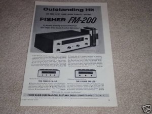 Fisher FM-200 Tube Tuner Ad,1960,specs,article,100,50