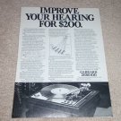 Garrard ZERO 100 Turntable Ad, 1972, Article, Info