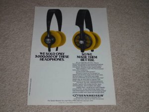 Sennheiser HD 414 Ad,414 SL Headphone Ad, 1984,Article