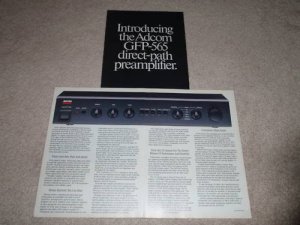 Adcom 6 pg Ad,GFP-565 preamp,Specs,Articles,Inside look