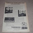 Tandberg 9000x Open Reel,3300x,TCD-310 Cassette Ad,1973